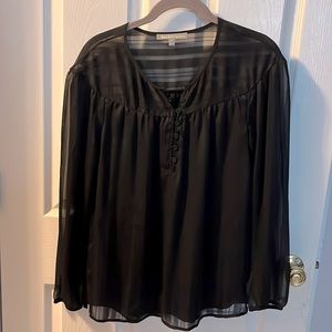 Black sheer blouse with liner. Size M